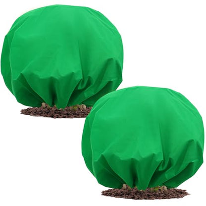 NNG 2PCS 9.7ft Dia. Round Winter Plant Covers Reusable Tree Freeze Protection with Drawstring Potted Plant Frost Blanket Outdoor Shrub Plant Cover for Winter Garden Potted Vegetable