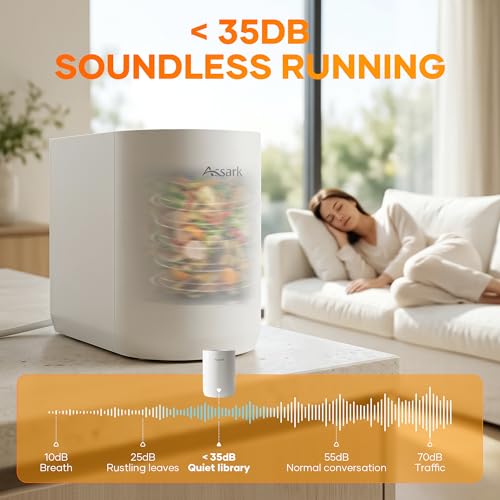 Smart 5L Electric Composter for Kitchen, Large Countertop Compost Bin with Carbon Filter & Auto-Cleaning,One-Touch Start, Smart Humidity-Sensing LED Display,Visible Window Odorless Low Noise