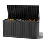 Waterproof Outdoor Storage Box, Resin Patio Organizer,120 Gal,Black - color: Striped Black, style: 120 Gallon
