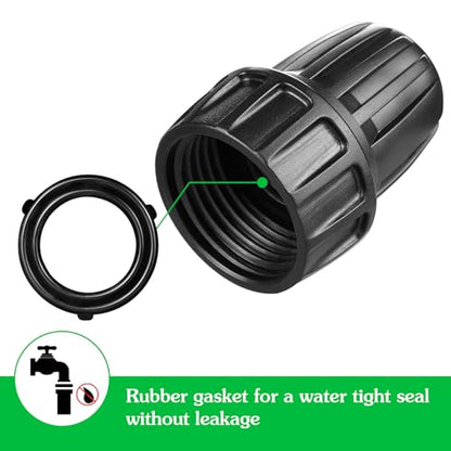 Gardrip 3/4 Inch Female Pipe Thread to 1/2 Inch Drip Irrigation Tubing Adapter: 6 Pieces 1/2 In. Barbed Drip Line x 3/4 In. Faucet PVC Adapter Connect 3/4" FHT Faucet Garden Hose - size: 3/4" to 1/2" Faucet Adapter-6P