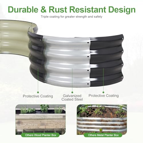Galvanized Raised Garden Bed- 2Pcs 2x2x1FT Planter Boxes, Grey - color: Gray, size: 2x2x1FT