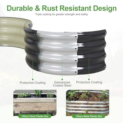 Galvanized Raised Garden Bed- 2Pcs 2x2x1FT Planter Boxes, Grey - color: Gray, size: 2x2x1FT