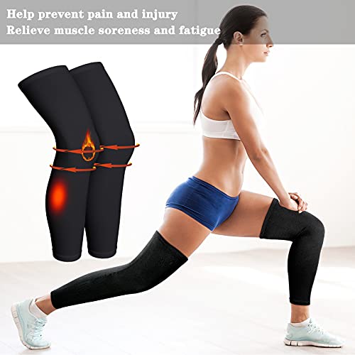 Skylety Compression Leg Sleeves Men Women - color: Black, size: Medium