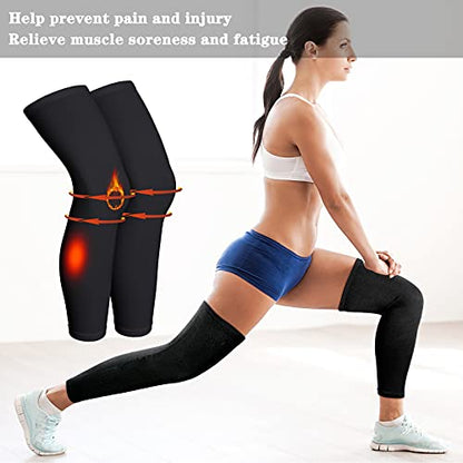 Skylety Compression Leg Sleeves Men Women - color: Black, size: Medium