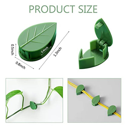 60 Pcs Plant Climbing Wall Fixture Clips, Self-Adhesive Hook for Vines - color: 60Pcs-Leaf Shaped