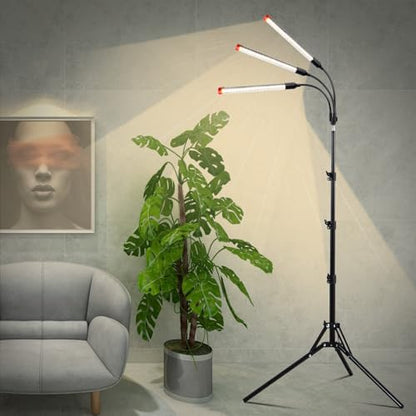 3Head Standing Grow Light for Indoor Bonsai Tree, Seed Starting - size: 3Head Stand(27W)
