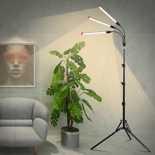 3Head Standing Grow Light for Indoor Bonsai Tree, Seed Starting - size: 3Head Stand(27W)