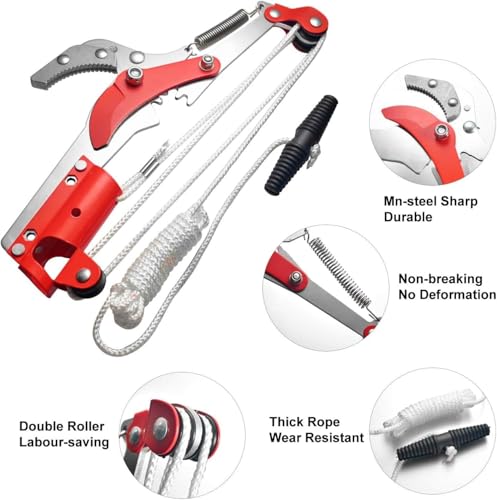 Extendable Tree Pruner Saw,High-Altitude Branches Trimmer Pruning Shears Head,Fruit Picker Harvester Clipper Pruning Tool for Plant Garden(Without Pole)