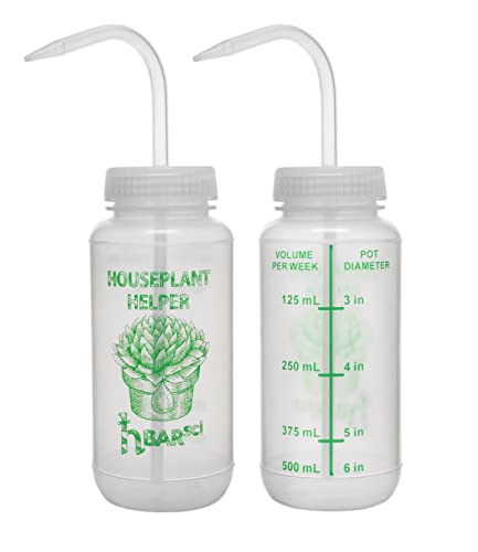 hBARSCI 2PK Houseplant Helper Plant Water Bottle, 16oz -Weekly Irrigation Scale Printed on Side - Plant Watering Devices, Succulent Watering Bottle, Indoor House Plant Waterer, Seed Tray Watering Can