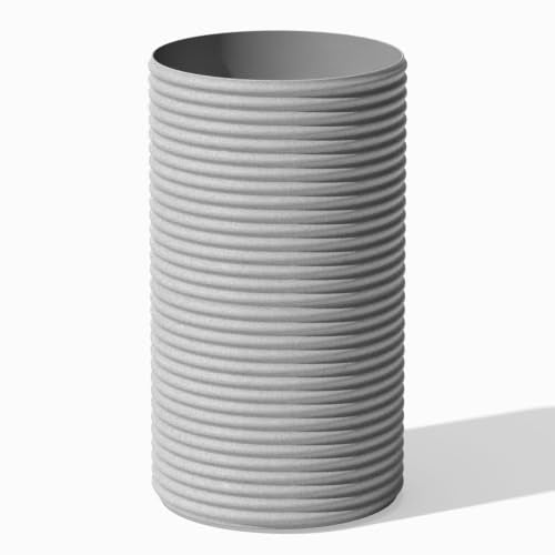 Veradek Mod Series Tall Planter - Tall Outdoor Planter with Shelf - color: Gray, size: 25 inch