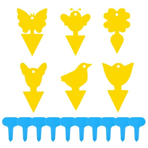 240pcs Yellow Sticky Traps for Plant Gnats,wasp Traps Outdoor Hanging-Waterproof, Thickened, Superadhesive,with Label,Ground Stake,Hanging Rope,can Be Hung Or Inserted-Suitable for Indoor and Outdoor