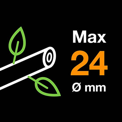 Fiskars Fingerloop Pruner Bypass P44, Cutting Diameter: 2 cm, Steel Blades with Non-Stick Coating, Length: 20 cm, Black/Orange, 1001534 - style: Bypass