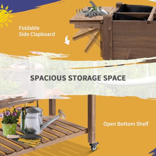 Outsunny Wooden Raised Garden Bed with 8 Grow Grids 49"x21"x34", Brown - color: Brown