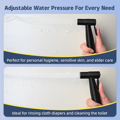 Handheld Bidet Sprayer for Toilet, Adjustable Water Pressure (Matte Black - style: Matte Black