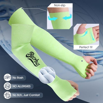 ANSI A5 Cut Resistant Arm Sleeves for Men Women - color: Green, size: Large