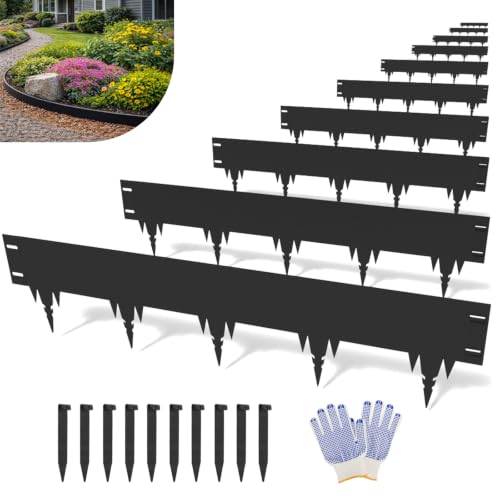 41.6FT Metal Landscape Edging, 10-Pack 50"L x 7"H Rust-Proof Border - color: 7In Tall, size: 10 Pack