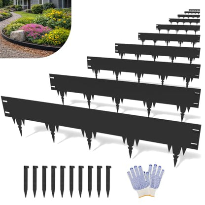 41.6FT Metal Landscape Edging, 10-Pack 50"L x 7"H Rust-Proof Border - color: 7In Tall, size: 10 Pack