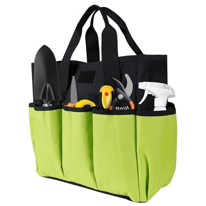 Portable Gardening Tool Tote Bag Organizer with 16 Pockets & Handle - color: Green