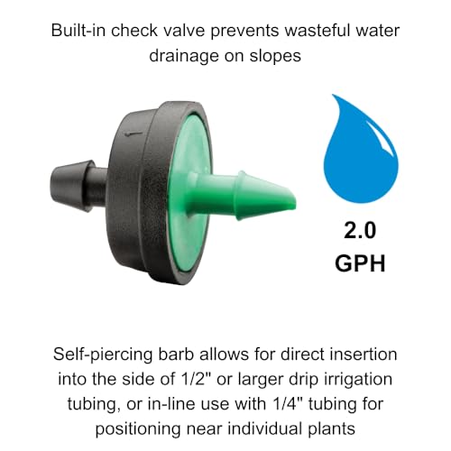Rain Bird CVD2010PKXS SAM Drip Emitter, 2 GPH, 10-Pack - style: 2 GPH