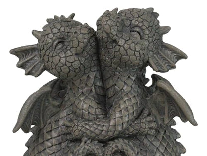 Ebros Whimsical Romantic Valentines Small Baby Garden Dragons Cuddling Tight Statue 5.25" Tall Dragon Fantasy Decor - color: 5.25"tall Cuddling Small Baby Dragon Valentine