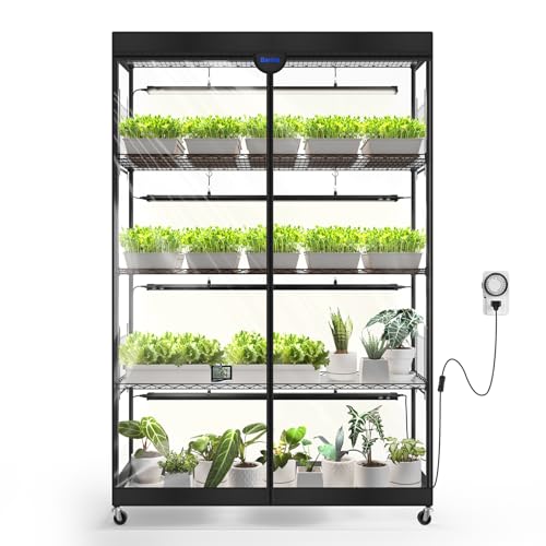 Barrina LP1200 Indoor Greenhouse with Grow Light, 5 Tier Stand with Tent - color: 5000K, size: LP1200-H70.9