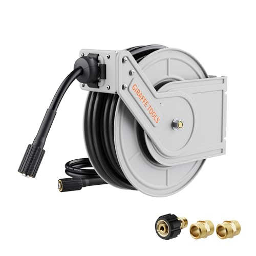 Giraffe Tools Pressure Washer Hose Reel 65ft, 3200 PSI