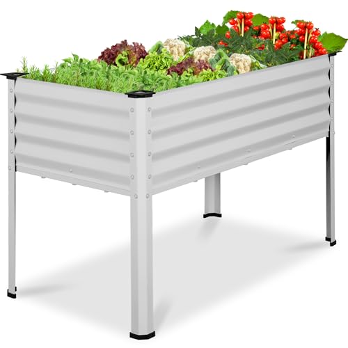 Best Choice Products 48x24x30in Galvanized Raised Garden Bed, Metal Elevated Planter Box, Vegetable Garden for Backyard, Patio, Balcony - Silver - color: Silver, size: 48x24x30in