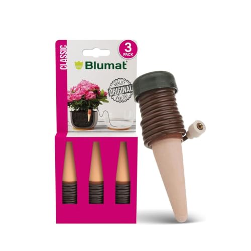 Blumat Classic Self-Watering Stakes - Prevents Overwatering and Underwatering for Healthy Growth While You are Away - Ideal for Indoor Plant Watering (3 Pack w/o Adapter) - size: 3 Pack without Adapter