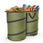 2-Pack 30 Gallon Collapsible Pop-Up Trash Can for Camping, RV - Waste Yard Bag for Gardening Lawn/Leaf - 30 Gallon Each Bag, Green