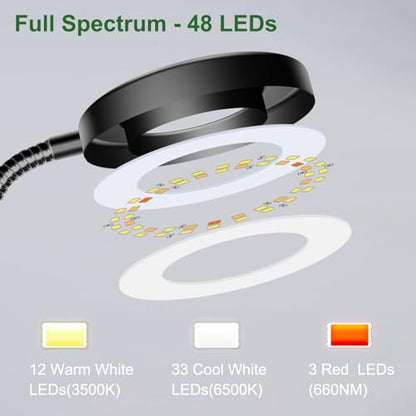 wolezek 2 in 1 Grow Lights for Indoor Plants, 3 Colors Plant Grow Lights - color: Black 1 Pack