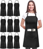 Utopia Kitchen Bib Aprons 10 Pack Adjustable With 2 Pockets - color: Black