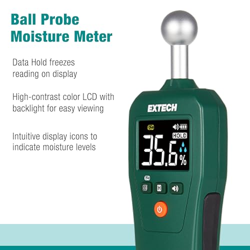 Extech MO57A Pinless Moisture Meter, Spherical Sensor, 4 in Depth - color: MO57A
