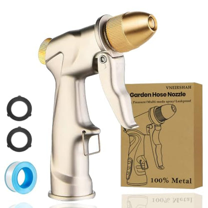 Heavy Duty Metal Hose Nozzle, High Pressure Garden Hose Nozzle