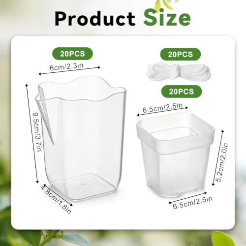 20 Pack 2.5 Inch Small Self Watering Pots for Indoor Plants - size: 2.5in
