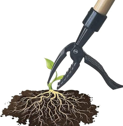 Stand Up Weeder Manual Weed ,Remover Weed Puller Tool with Foot Plate for Removing Weeds -Black Aluminum Lever Head Weed Puller, Garden Weeder Root Remover Tool(Without Pole)