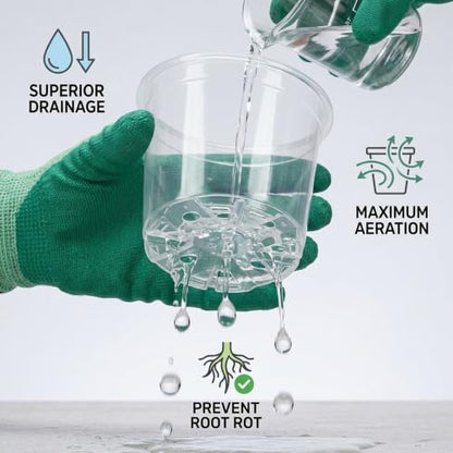 40 Pcs Clear Nursery Pots , 2.5/3.5/4/5 In clear nursery pots with drainage - size: Size A