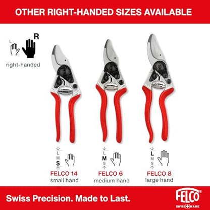 Felco F5 Pruning Shears – 8.9" All Steel Large Swiss-Made Garden Clippers| Hand Pruners for Garden & Landscape | Garden Tool Cutter with Precision Bypass Blade, Forged Aluminum Body, Replaceable Parts - size: F5 Large Steel