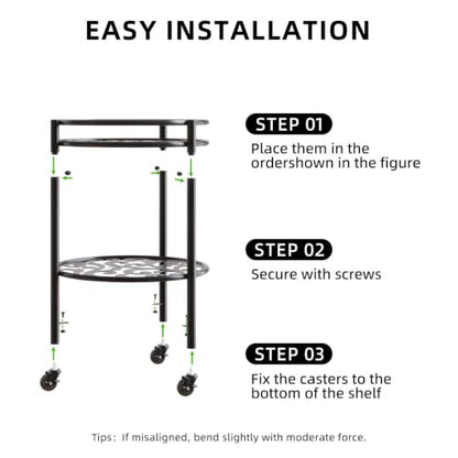 Rolling Plant Stand, 2 Tier Plant Caddy with Wheels 1 Pack Black - color: 1 pack black