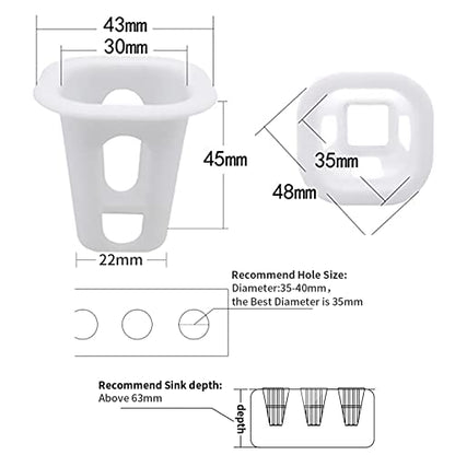 100 Pack 1.77" Garden Net Pots Cups, Slotted Mesh Pot Baskets, White - size: 1 inch（Square style）-100 Pack