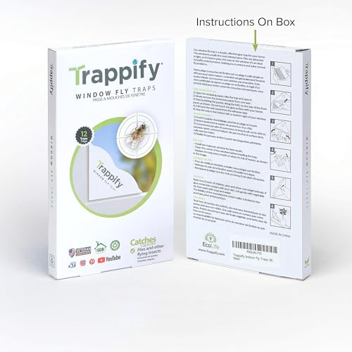 Trappify Window Corner Fly Trap | Fruit Fly Traps for Indoors | 12 Pack