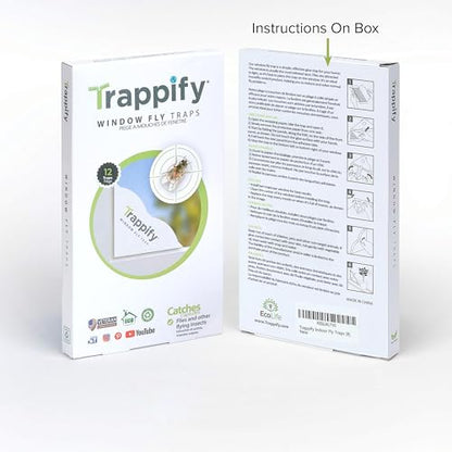 Trappify Window Corner Fly Trap | Fruit Fly Traps for Indoors | 12 Pack