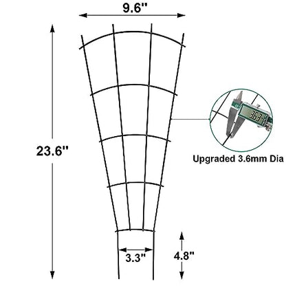 Mklsit 24" Metal Plant Trellis for Climbing Plants Support, 4 Pack - size: 23.6" Fan Shape