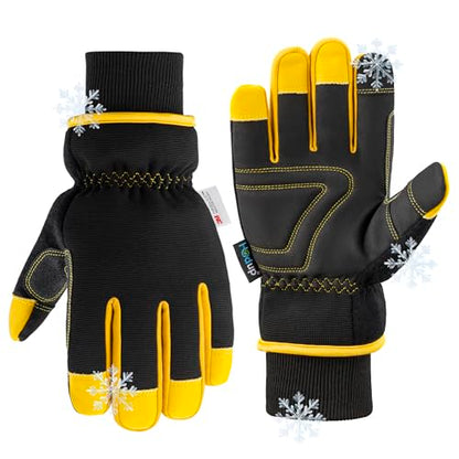 Waterproof Insulated Winter Work Gloves for Men, 3M Thinsulate - size: XX-Large