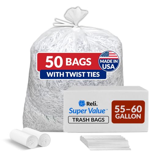 Reli. 55-60 Gallon Trash Bags Heavy Duty | Made in USA