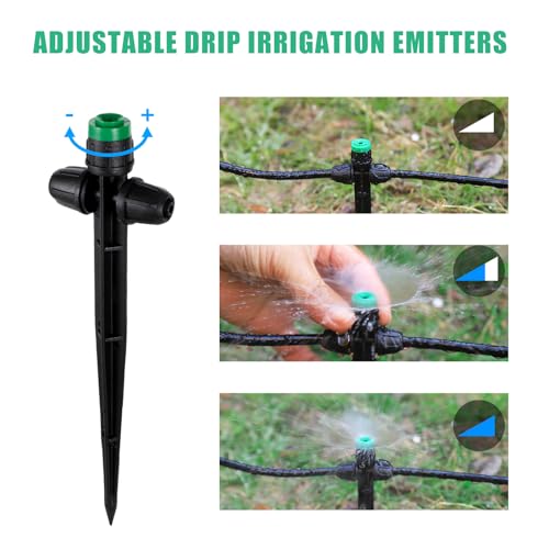 HUISUYTON 30 Pcs Drip Irrigation Sprayer Emitter for 1/4" Irrigation Tubing - size: 30Pcs Double Tube Sprayers