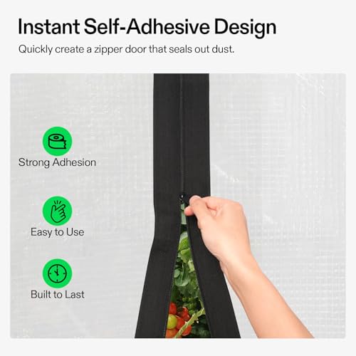 VIVOSUN Self Adhesive Zipper Door, 3In. x 7Ft. Peel & Stick, 4-Pack - size: 4-Pack