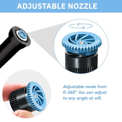 10 Pieces Variable Arc Nozzle, Pop-up Sprinkler Heads Replacement Compatible with Most of 360 Degree Adjustable Pop Up Sprinklers Spray Head for Garden Lawn Irrigation (6AN) - size: 6AN