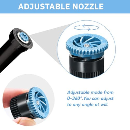 10 Pieces Variable Arc Nozzle, Pop-up Sprinkler Heads Replacement Compatible with Most of 360 Degree Adjustable Pop Up Sprinklers Spray Head for Garden Lawn Irrigation (6AN) - size: 6AN