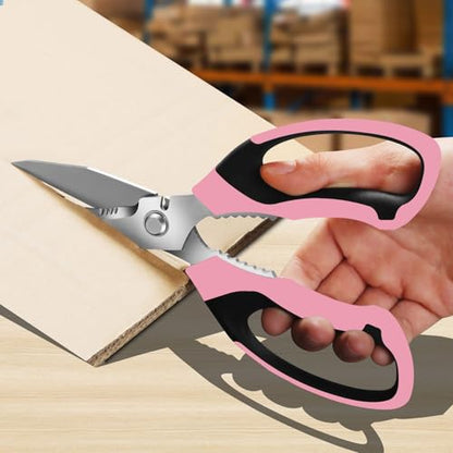 BoFuYuan Utility Scissors All Purpose heavy duty 8-Inch Pink - color: Pink