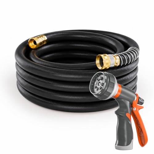 SPECILITE Garden Water Hose 50 ft x 3/4", Heavy Duty & Kink-less, Black - color: 3/4" Black, size: 50FT